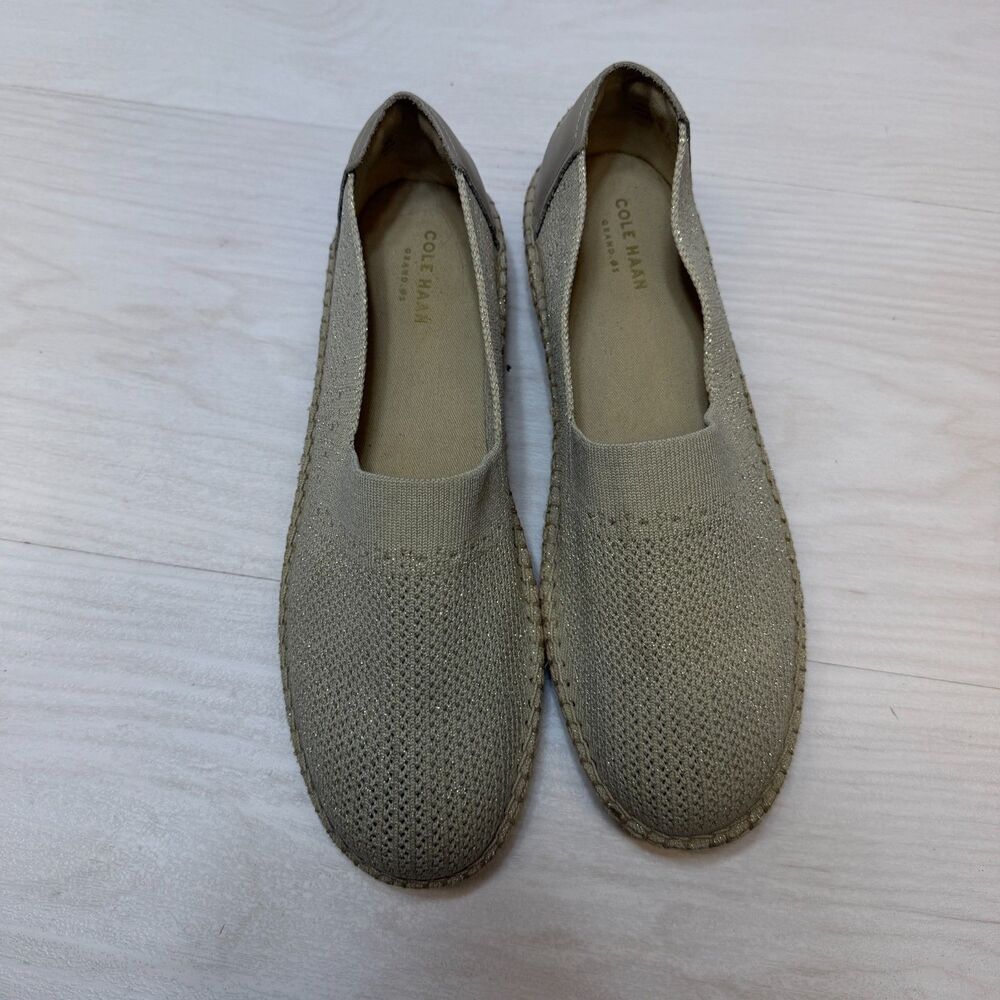 Cole Haan Cloudfeel Stitchlite Espadrille Loafers Women's Size 10 Beige Slip On - Picture 6 of 9